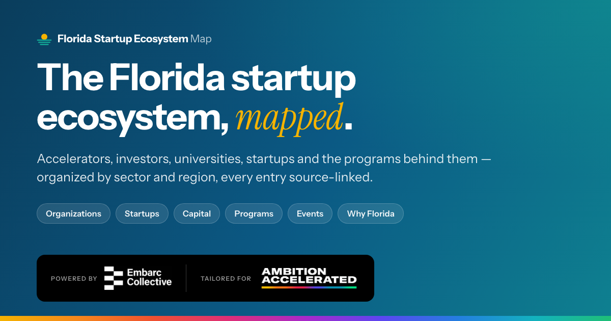 Florida Startup Ecosystem Map — Florida's startup ecosystem, mapped